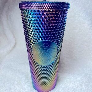 STARBUCKS 2023-RAINBOW DIAMOND METALLIC✨IRIDESCENT 24oz Tumbler w/Straw❗️(NWT)